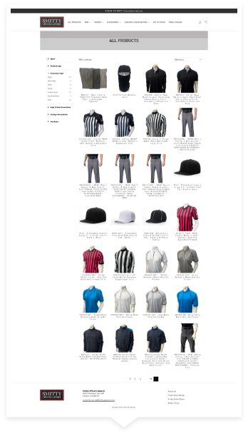 Shopify clothing store for Smitty Official's Apparel, developed by TKG